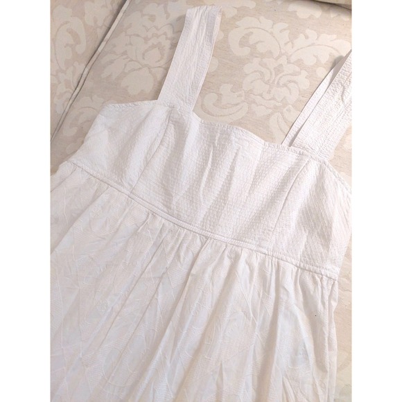 NEW!  Madewell Cutout-Back Empire Midi Dress Cotton Eyelet White Size 2 $158 - Picture 7 of 15